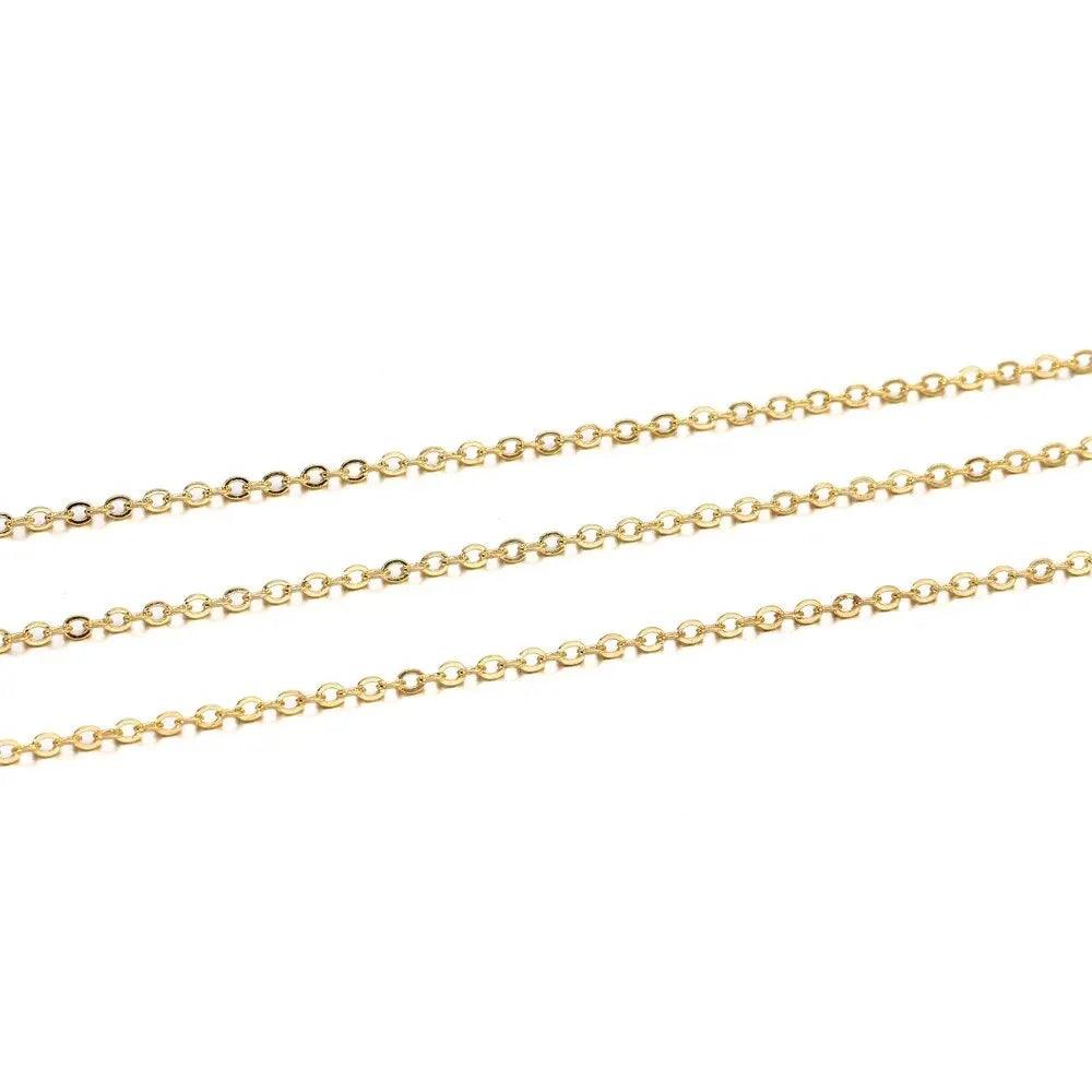 5 M/lot Gold/Bronze Plated Necklace Chain For Jewelry Making Findings DIY Necklace Chains Materials Handmade Supplies