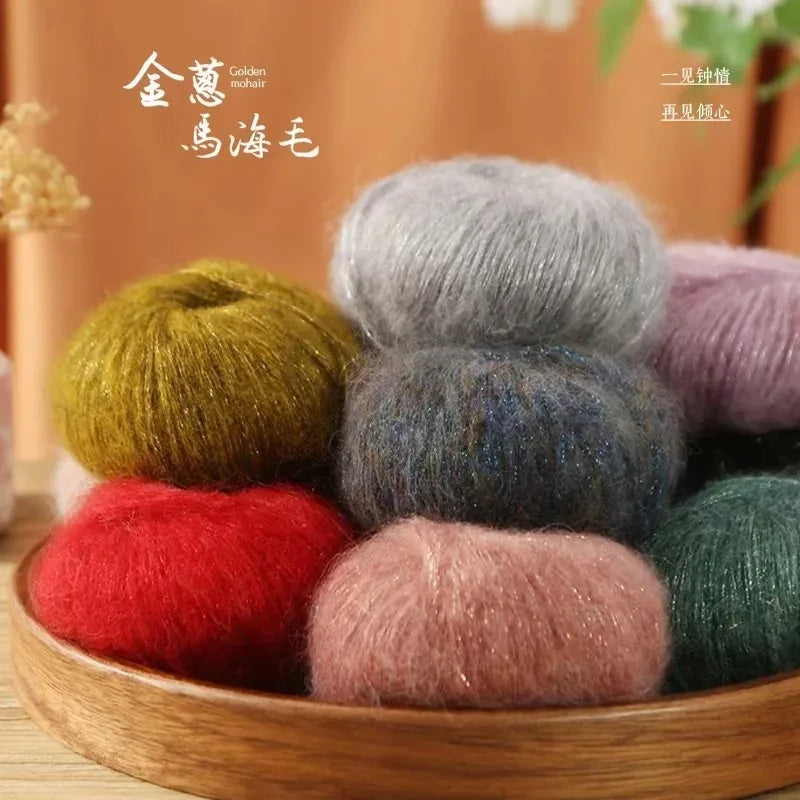 25g Metallic Mohair Acrylic Yarn For Hand Knitting Crochet