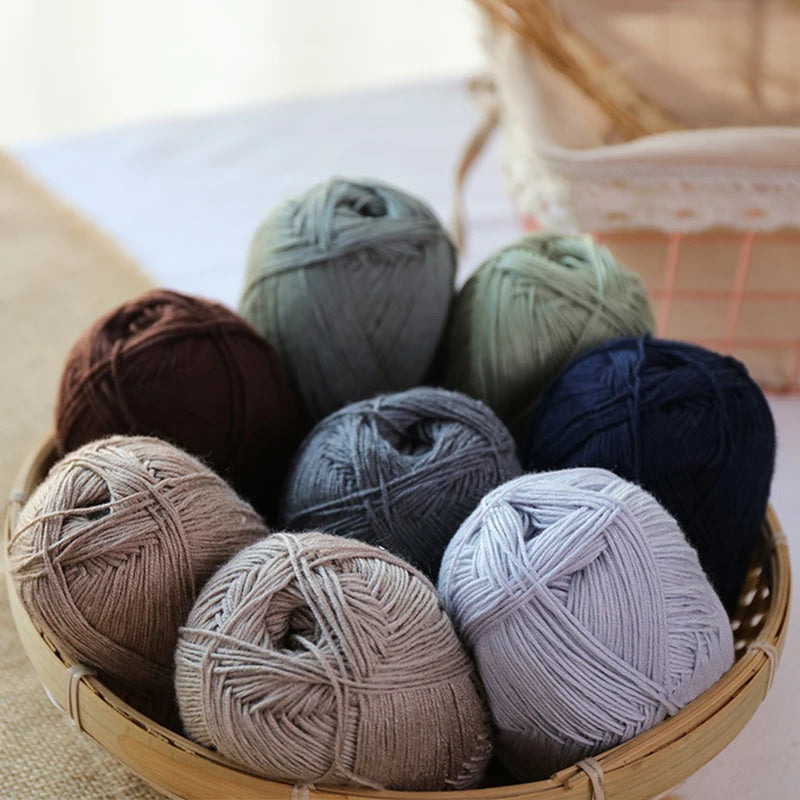 50g/Ball Soft Smooth Natural Bamboo Cotton Yarn Hand Woven Baby Cotton Crochet Yars Knitted Fabric DIY Knitting Sweater Hat