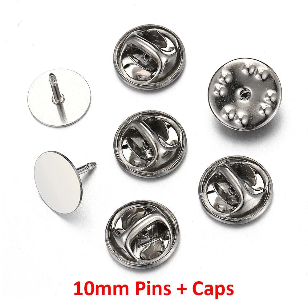10pcs Stainless Steel Butterfly Tie Tack Backs Brooch Pin Base Cufflink Settings