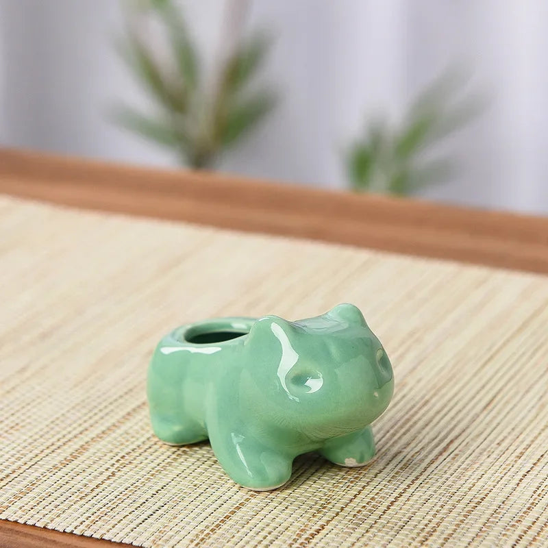 Creative Ceramic Mini Flowerpot Succulent Planter Flower Pot with Hole Cute Green Plants Planter Home Garden Decoration outdoor