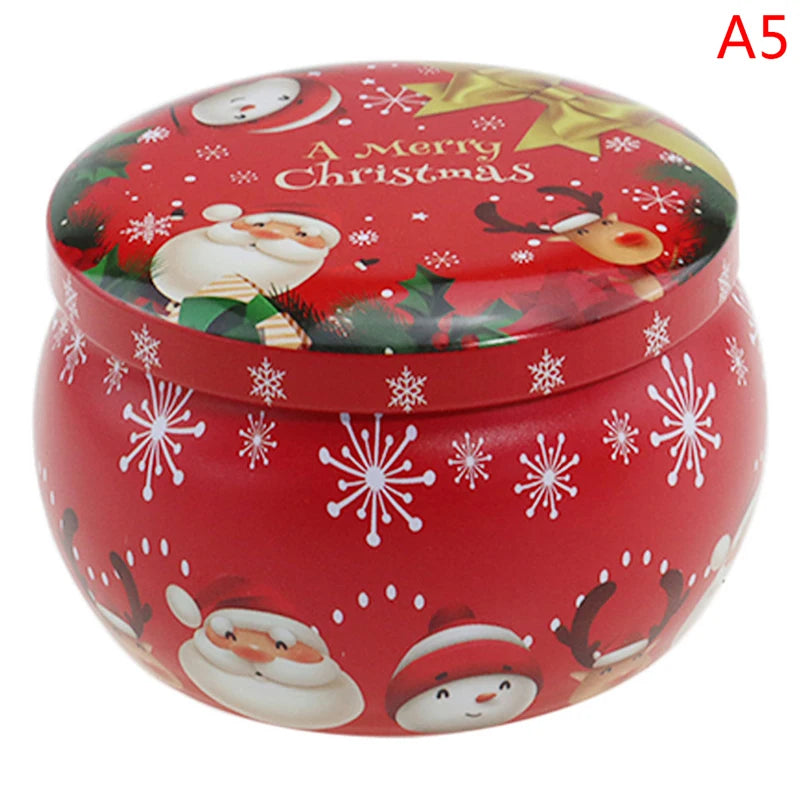 Portable Travel Christmas Aromatherapy Candle Jar Christmas Scented Candle Tin Jar Portable Travel Soy Wax Plant Candle Gift Box