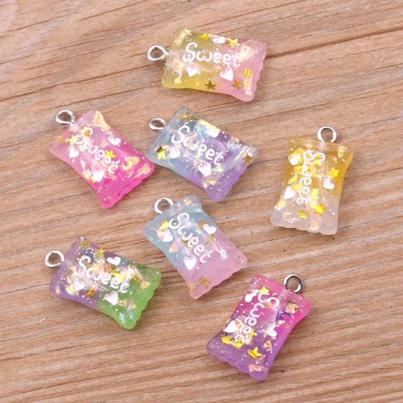 10Pcs 37 Styles Mix Fruit Animals Popsicle Candy Resin Earring Charms Diy Findings Keychain Bracelets Pendant For Jewelry Making