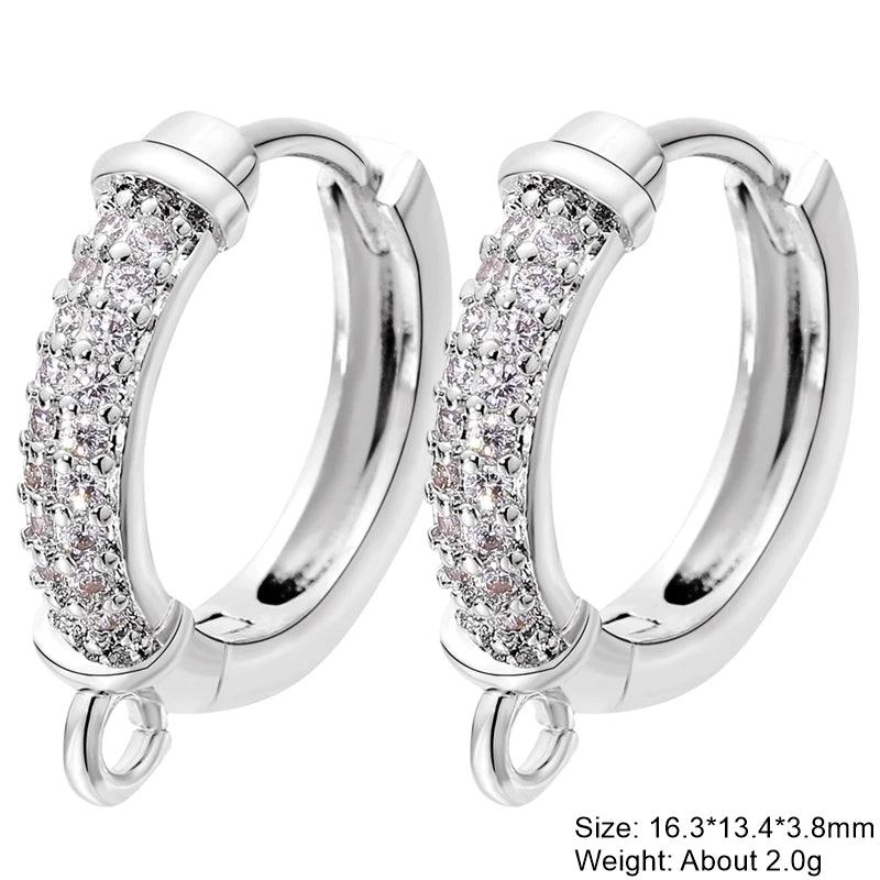 Juya DIY Women's Earring Making 18K Gold Silver Plated Basic Antiallergic Fixtures Ear Wire Fastener Hooks Accessories Supplies