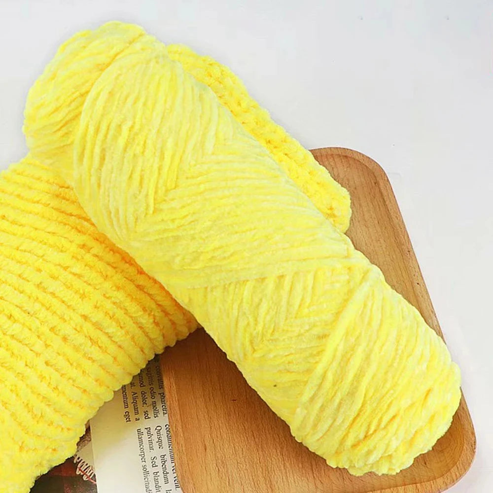 Chenille Soft Velvet Yarn 95g Blended Knitting Wool for Handmade Scarf Coat Baby Blanket and Hat