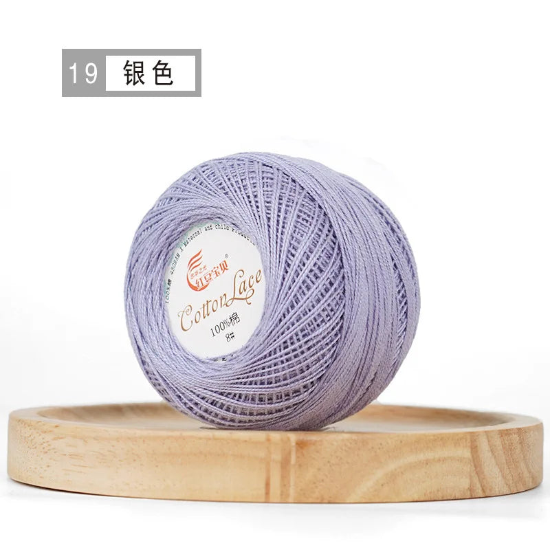 100% Cotton Mercerized Crochet Yarn 45g for Knitting and Embroidery Projects