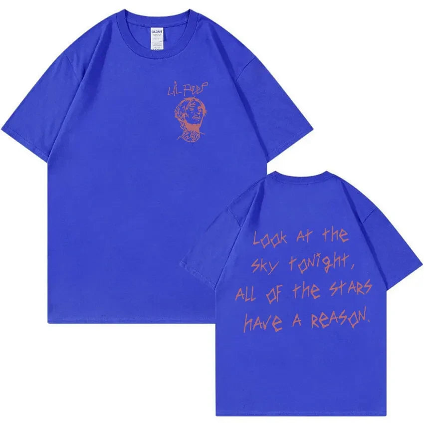 Rapper Lil Peep Concert Graphic T Shirt Men's Cotton Short Sleeve Unisex Hip Hop Oversized Streetwear Tees