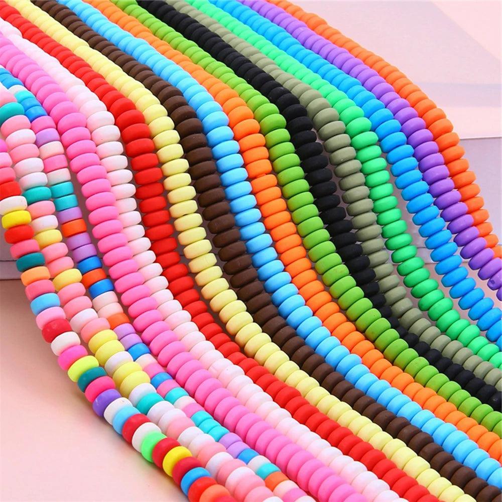 5Strands Vinyl Heishi Beads Cylinder Polymer Clay Spacer Beads Bead for Necklace Bracelet Earrings Jewelry Making  Polymer Clay