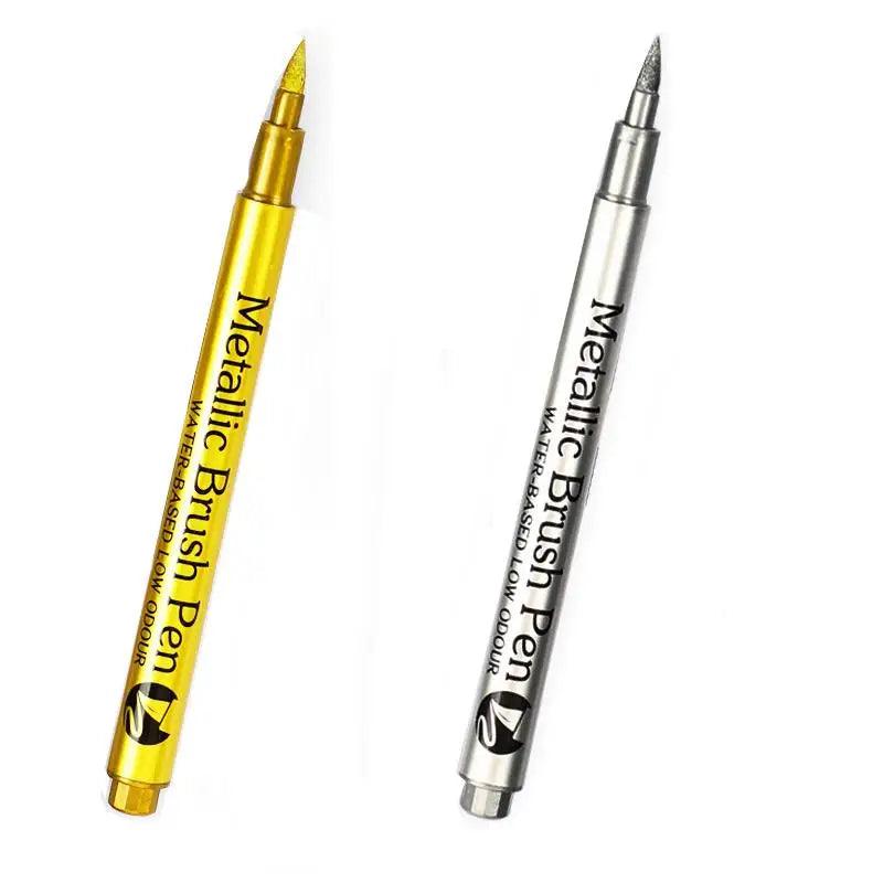 Metallic Pen Gold Silver Epoxy Resin Mold Drawing Pen Acrylic Paint DIY Silicone Mold Highlight Permanent Marker Handmade