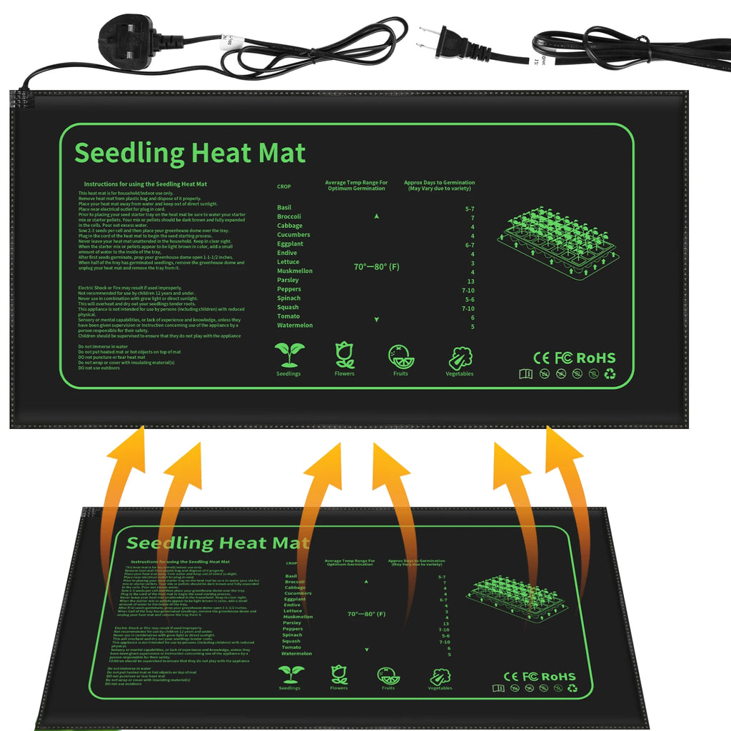 1 Pack Seedling Heat Mat Waterproof Durable Germination Station Warm Hydroponic Heating Pad for Indoor Home Outdoor Gardening