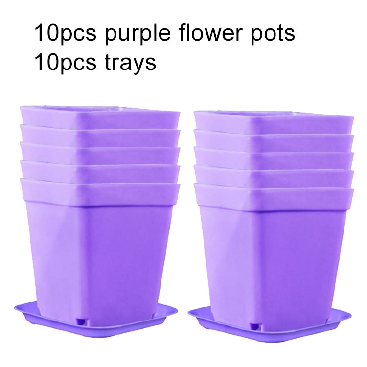 Flower Pot Set Plastic Color Breathable Mini Gardening Plant Tools Household Balcony Desktop Greenery Succulent Flowerpot TMZ