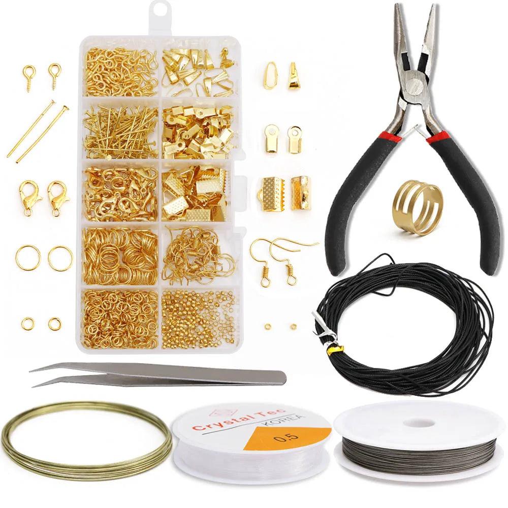 Crimp Beads Kit for Jewelry Making, Crimp Beads, Covers, Tubes and Wire Guardians, Lobster Clasps, Jump Rings, Crimping Pliers
