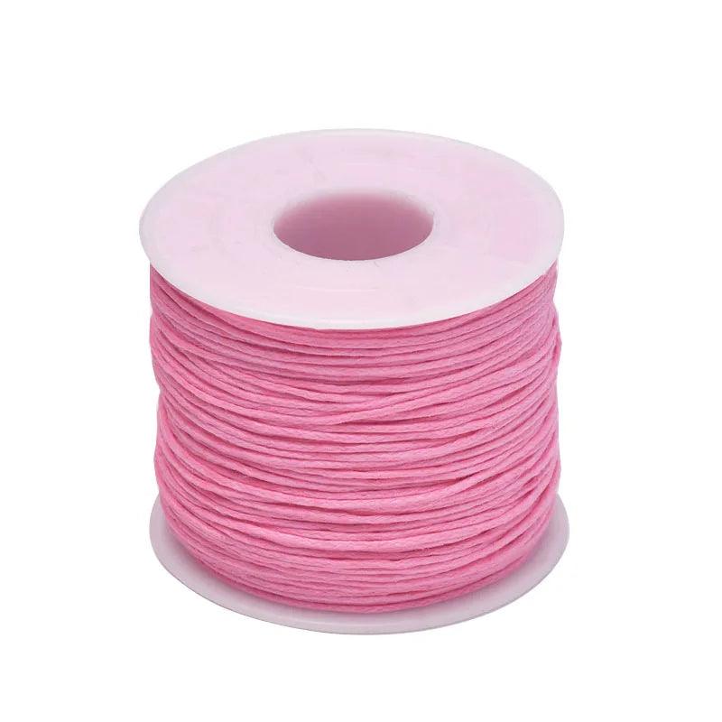 24-70m 1mm Waxed Cotton Cord For Beading Craft DIY Bracelet Necklace Braided String Thread Jewelry Findings Making HK042