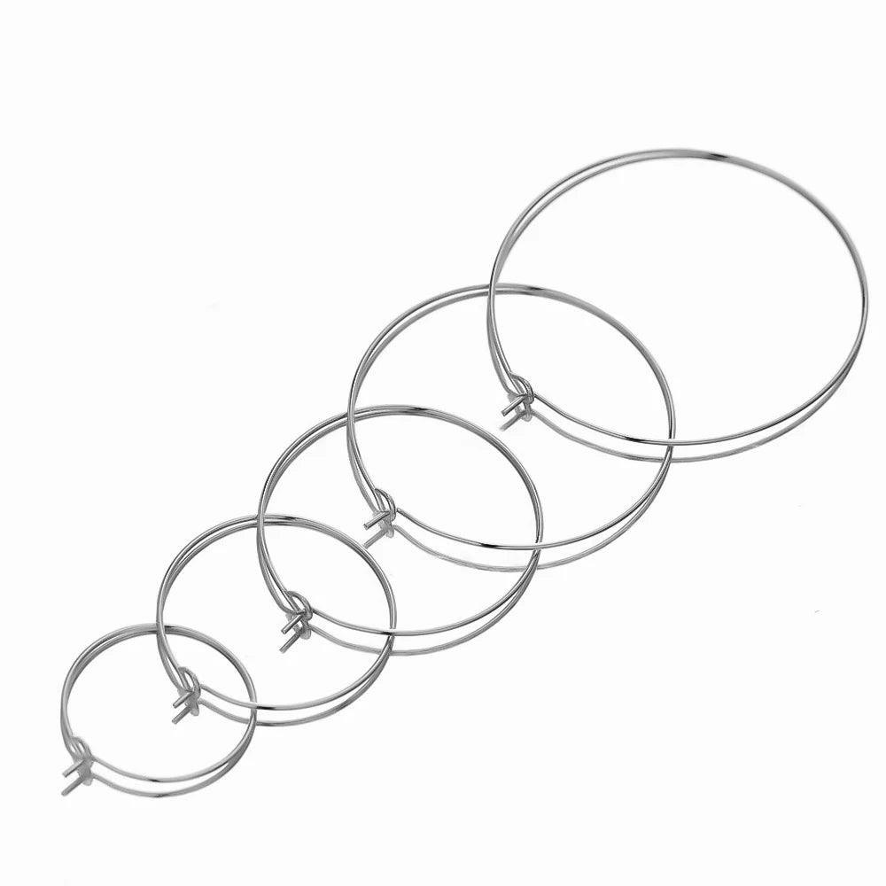 20pcs Stainless Steel 20mm 30mm Gold color Big Circle Wire Hoop Loop Earrings DIY Dangle Drop Earring Jewelry Making Accessories