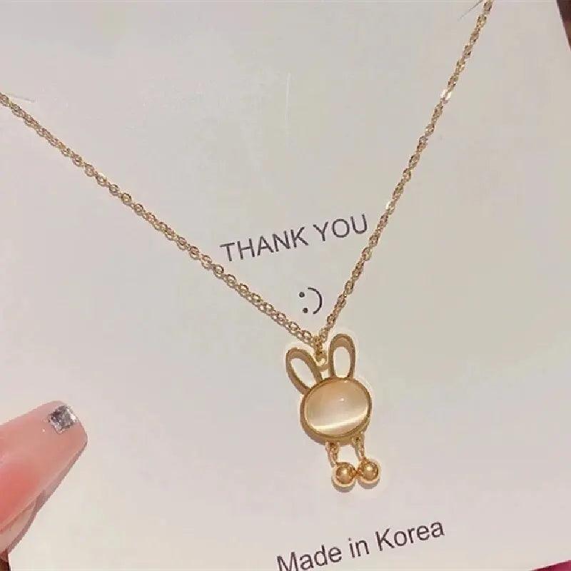 1 Pcs Light Luxury Cool Wind Animal Series Goldplated Copper Pendant With Stainless Steel Chain Combination Necklace