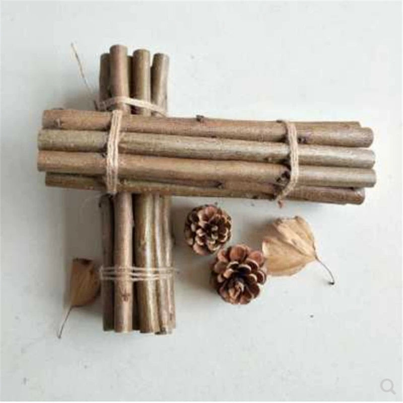 Wooden Stick Natural Willow Branch Log Discs Sticks DIY Crafts Supplies For Wedding Party Background Painting Decoration 20PCS