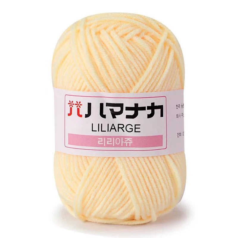 Soft Milk Cotton Knitting Yarn 25g Anti-Pilling High Quality 4ply Crochet Yarn for Scarf Sweater Hat and Doll Craft