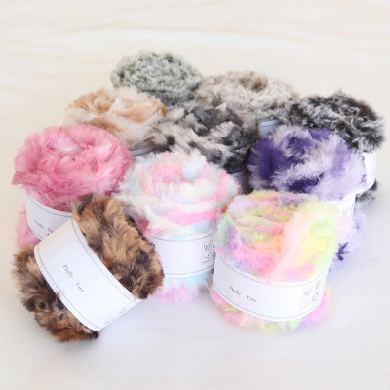 50g/Roll Faux Fur Fluffy Mink Yarn Wool Cashmere Hand Knitting Crochet Sweater Thread Baby Clothes Scarf Fluffy Mink Yarn