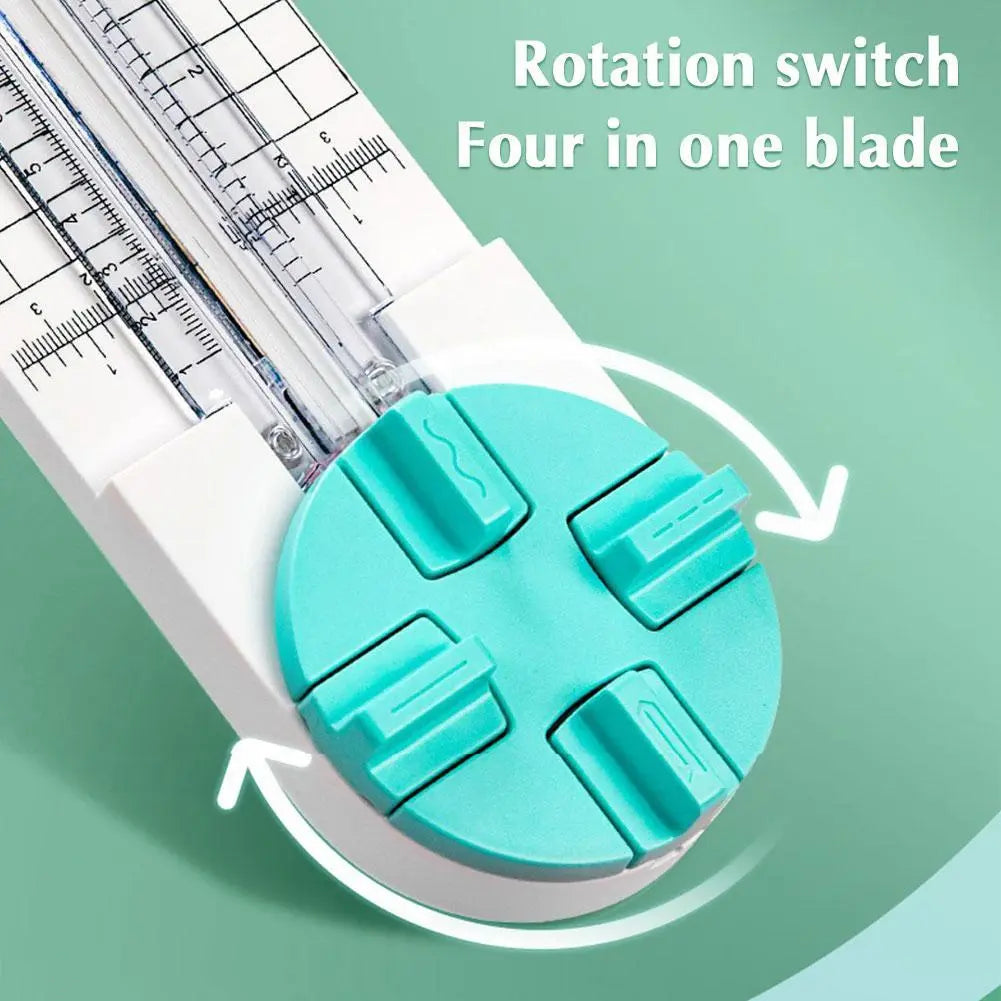 4-In1 Manual Paper Trimmer Multi-Functional Handheld Craft Paper Cutting Tool Press-Type Scrapbook Cutter Hand-Cutting Art Tools