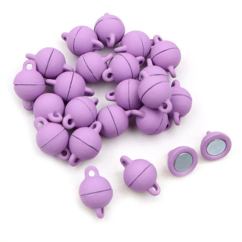 5 Sets  Love Heart Round Shaped Magnetic Connected Clasps Beads Charms End Caps for DIY Couple Bracelet Necklace Making
