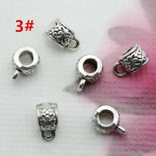 30Pcs Antique Tibetan Silver Connector Bail Tube Beads Spacer Bead Hanger For Jewelry Making Fit European Charm Bracelet Pendant