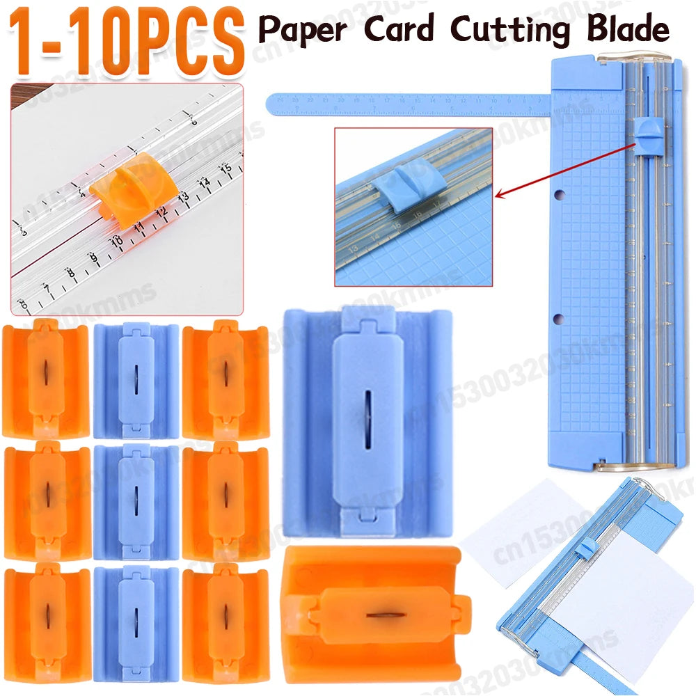 1-10X A4/A5 Paper Cutting Replacement Blades Guillotine Paper Cutter with Pull-out Ruler for Photo Trimmers Scrapbooking Supplie