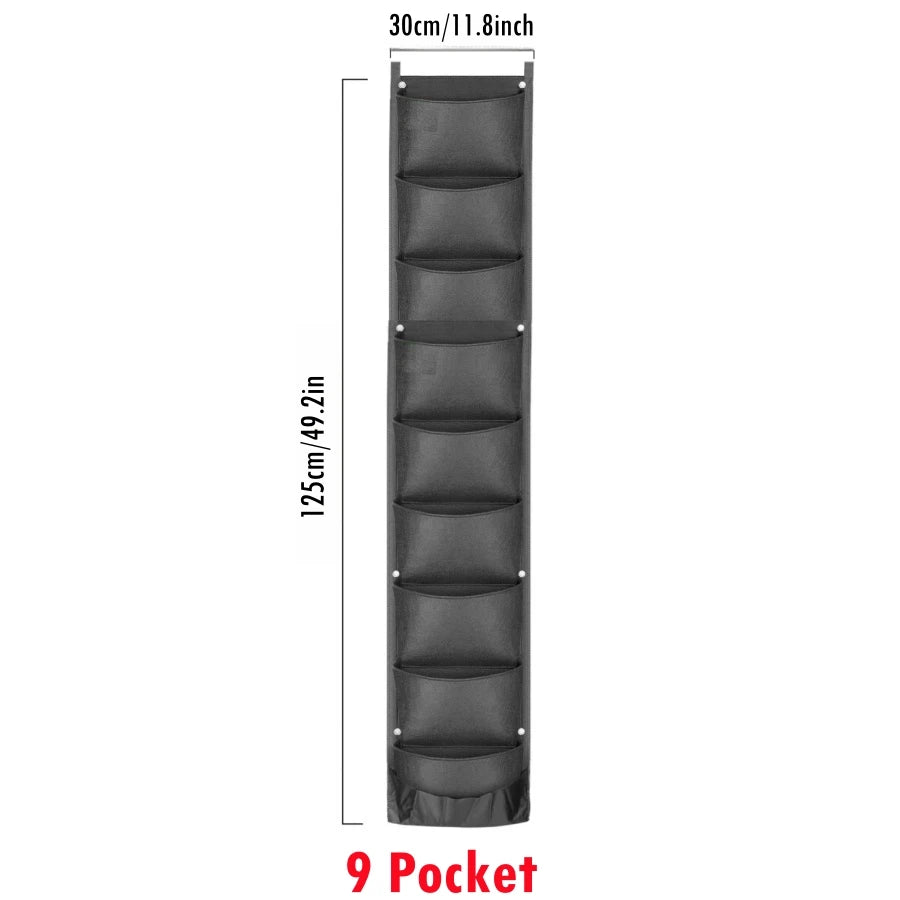 4/6/9 Pockets Waterproof Hanging Vertical Wall Planter Bags Planting Flower Grow Bags  for Indoor Outdoor Yard Garden Fence Home