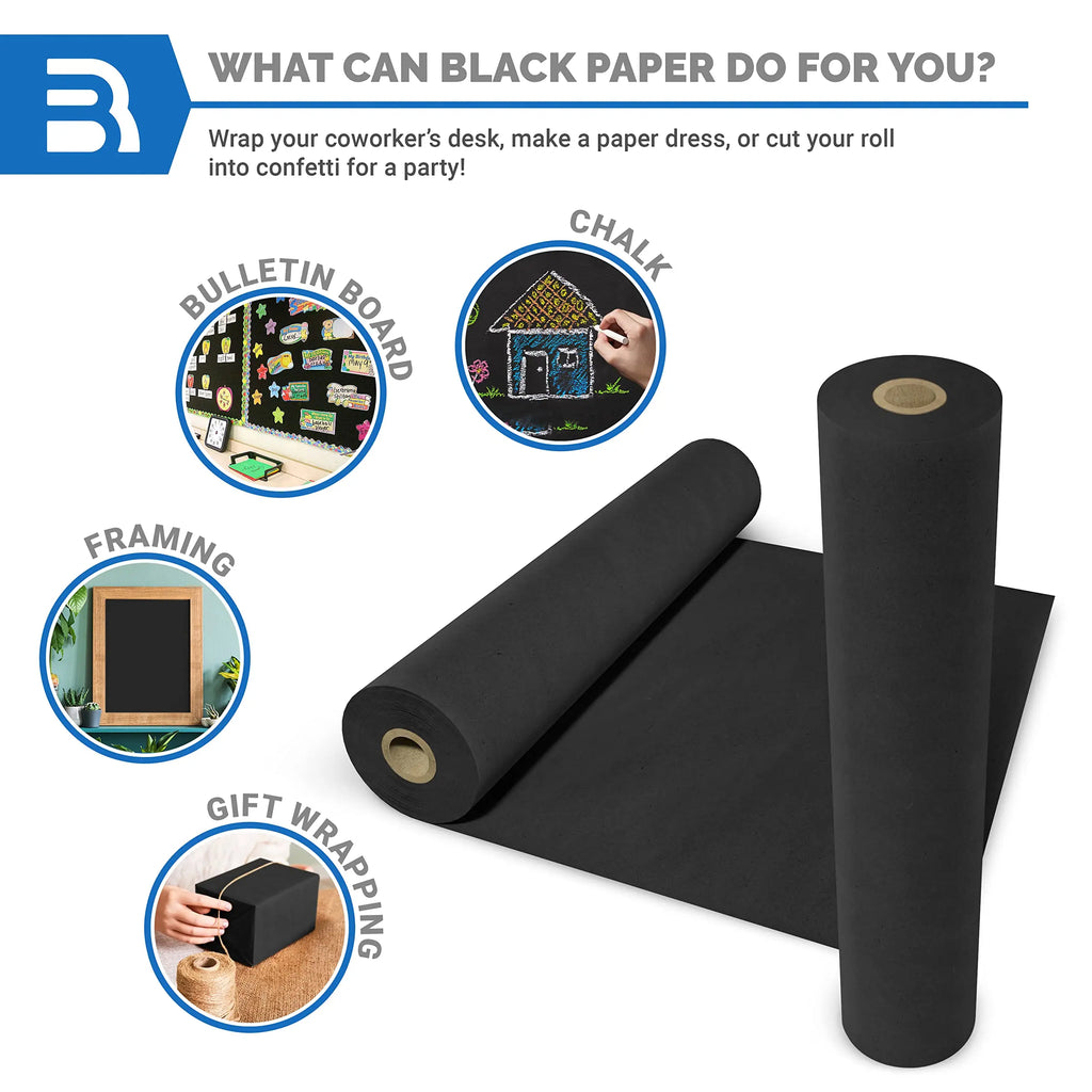 1 Roll Of Black Kraft And Craft Paper 30CM*10M Wall Art, Easel Paper, Non-Fading Bulletin Board Paper, Gift Wrapping Paper