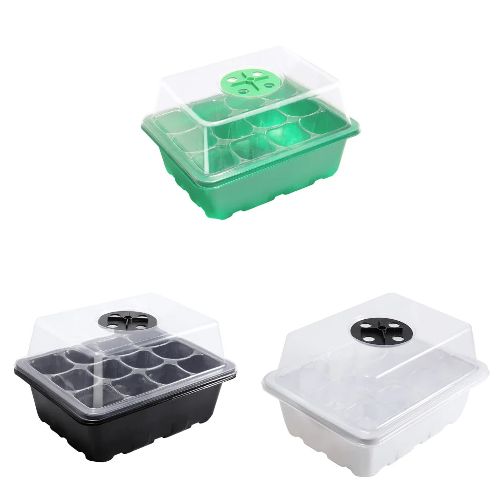 12 Holes Seedling Starter Trays Reusable Greenhouse Seeding Germination Kit for Seed Growing Garden Nursery Pot For Seedlings
