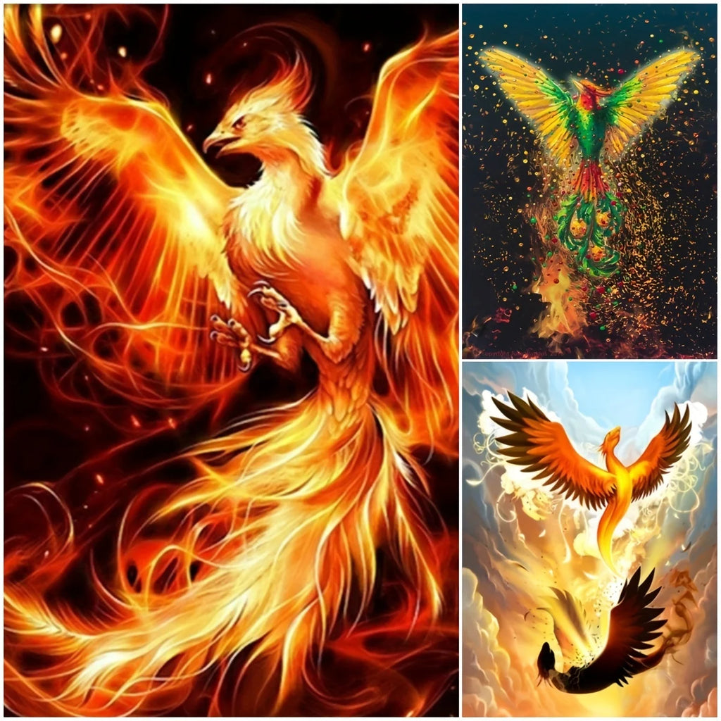 DIY 5D Diamond Painting Phoenix on fire Wall Art Full Rhinestones Diamond Painting Embroidery Kits Handmade Home Decor