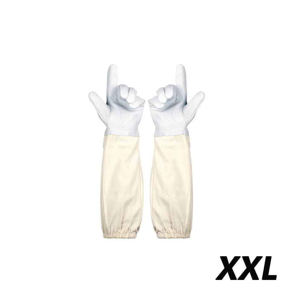 1 Pair Safe Professional Beekeeping Gloves Anti-sting Anti-bee Canvas Sheepskin Gloves Apiculture Protect Beekeeping Tools
