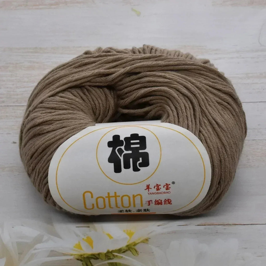 100 Percent Cotton Soft Combed Hand Knitting Crochet Yarn Natural Pure Color Thread 50g 125m