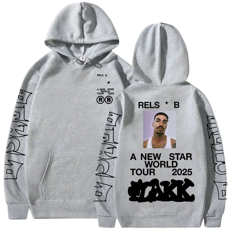 Rapper Rels B A New Star World Tour 2025 Hoodies Men Women Clothing Fashion Hip Hop Sweatshirts Oversized Long Sleeve Pullovers