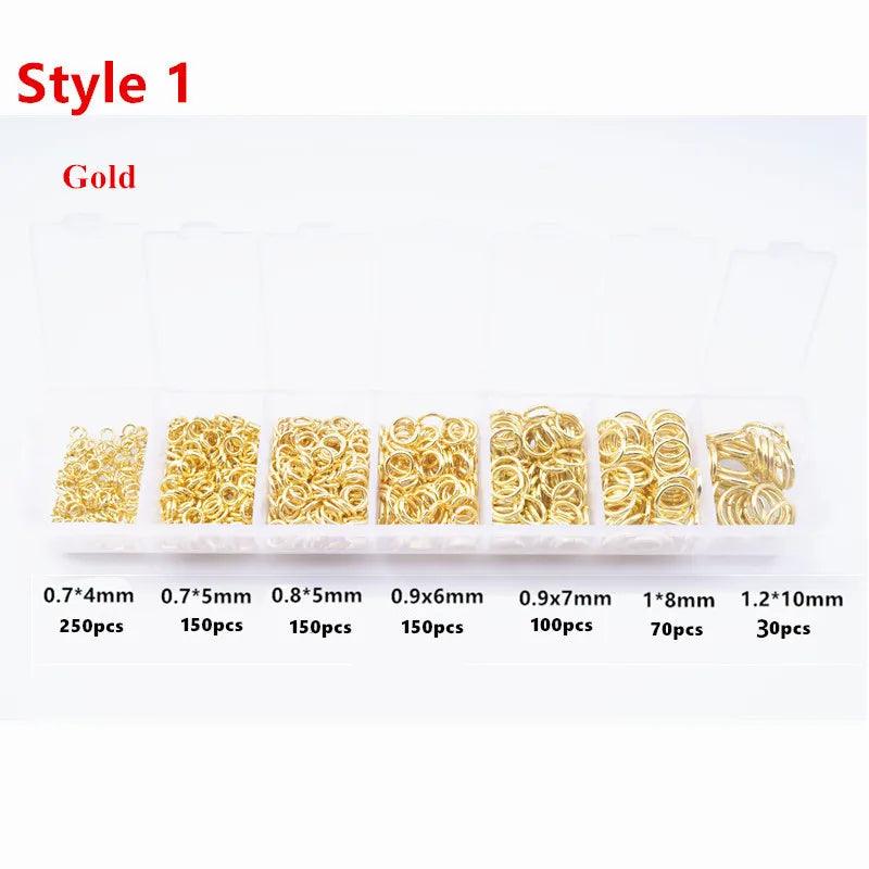 900 Pcs Alloy Open Jump Rings Mixed 3mm 4mm 5mm 6mm 7mm 8mm 10mm Split Rings For DIY Jewelry Making Findings HK060