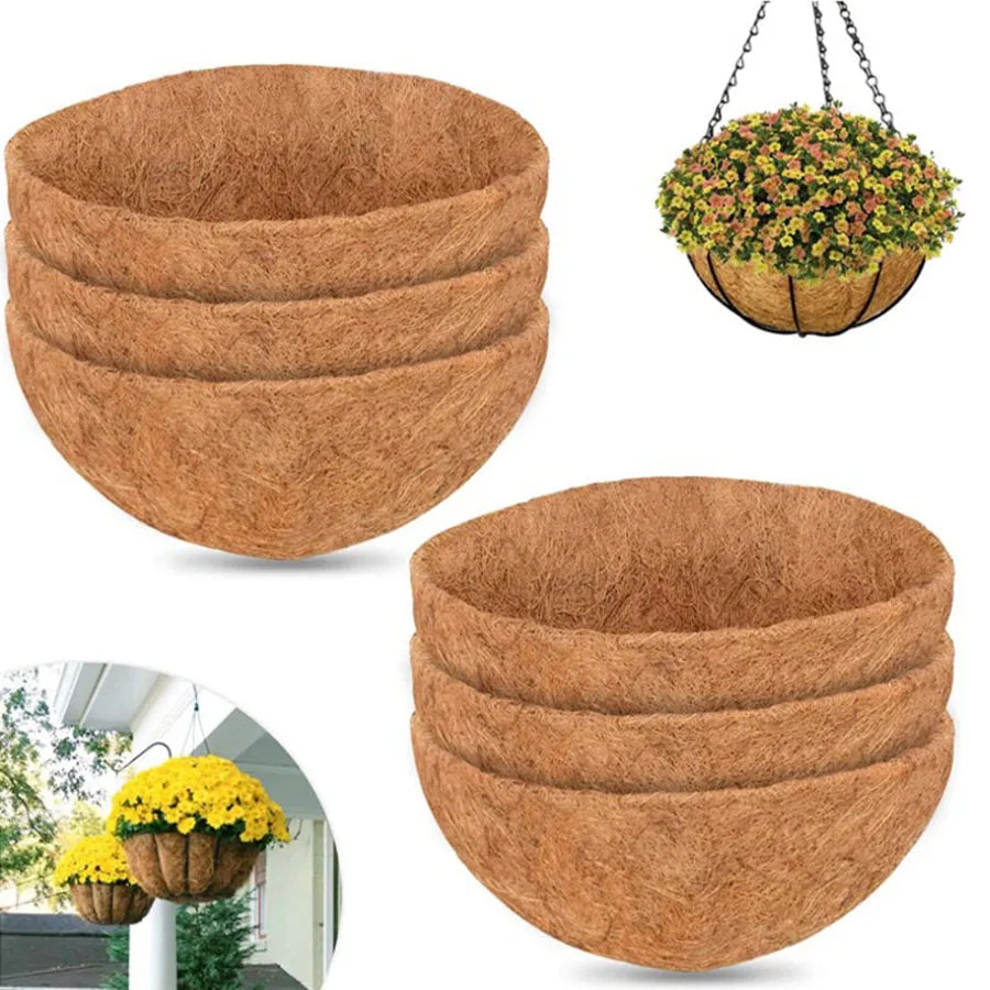 New Coconut Brown Hanging Basket, Coconut Cloth Cushion, Flower Basket, Orchid Potting, Natural Material, Round Balcony Flower P