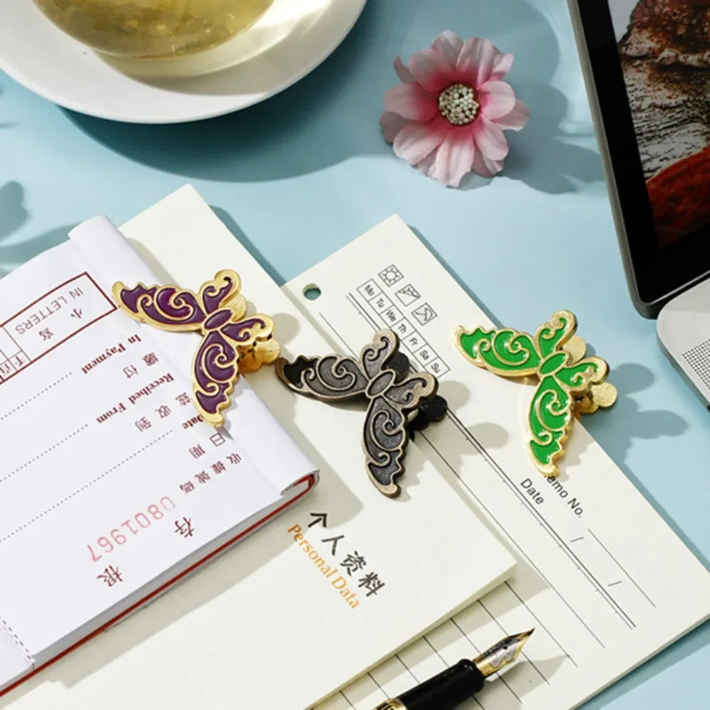 Retro Metal Butterfly Clip Scrapbooking Material Antique Bookmark Diary Decorative Clip Retro Iron Tower Metal Writing Notebook