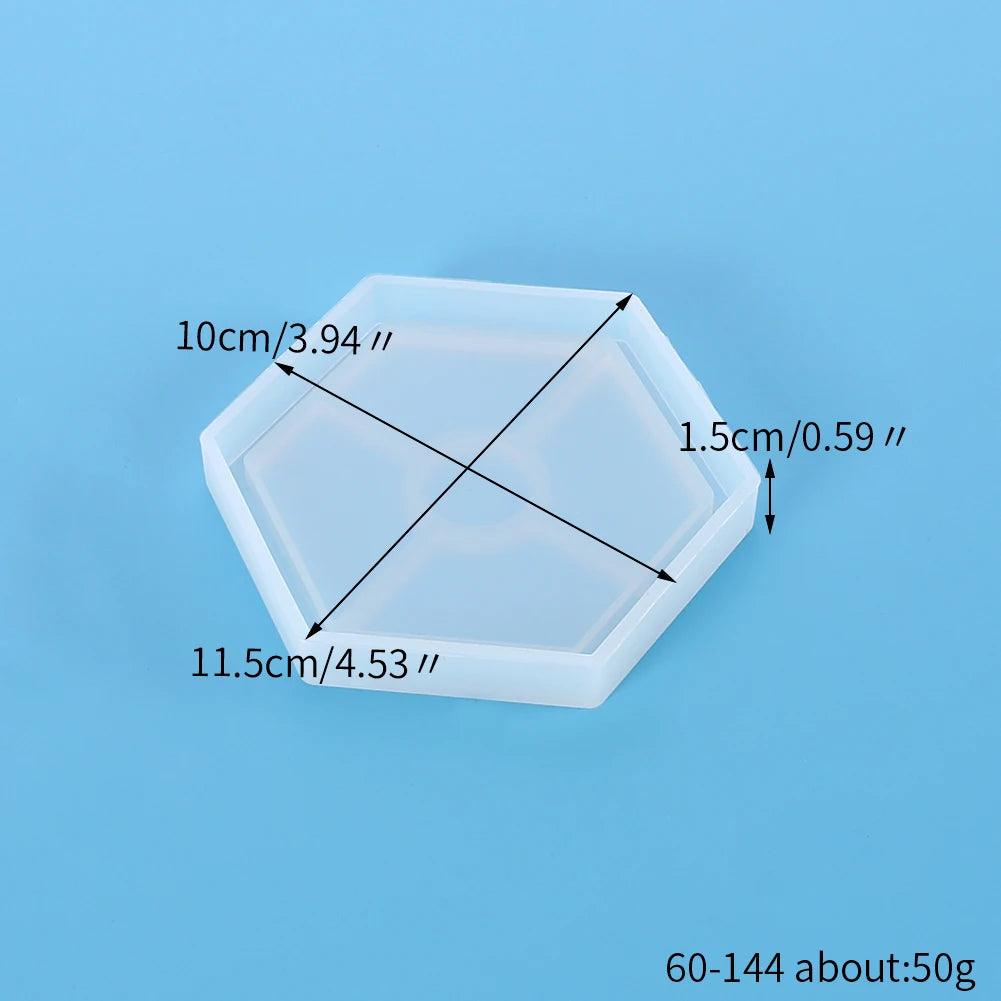 Coaster Silicone Resin Mold Heart Round Square Hexagon Oval Cup Tray Mat Casting Crafts Jewelry Storage Tray Making Home Decor
