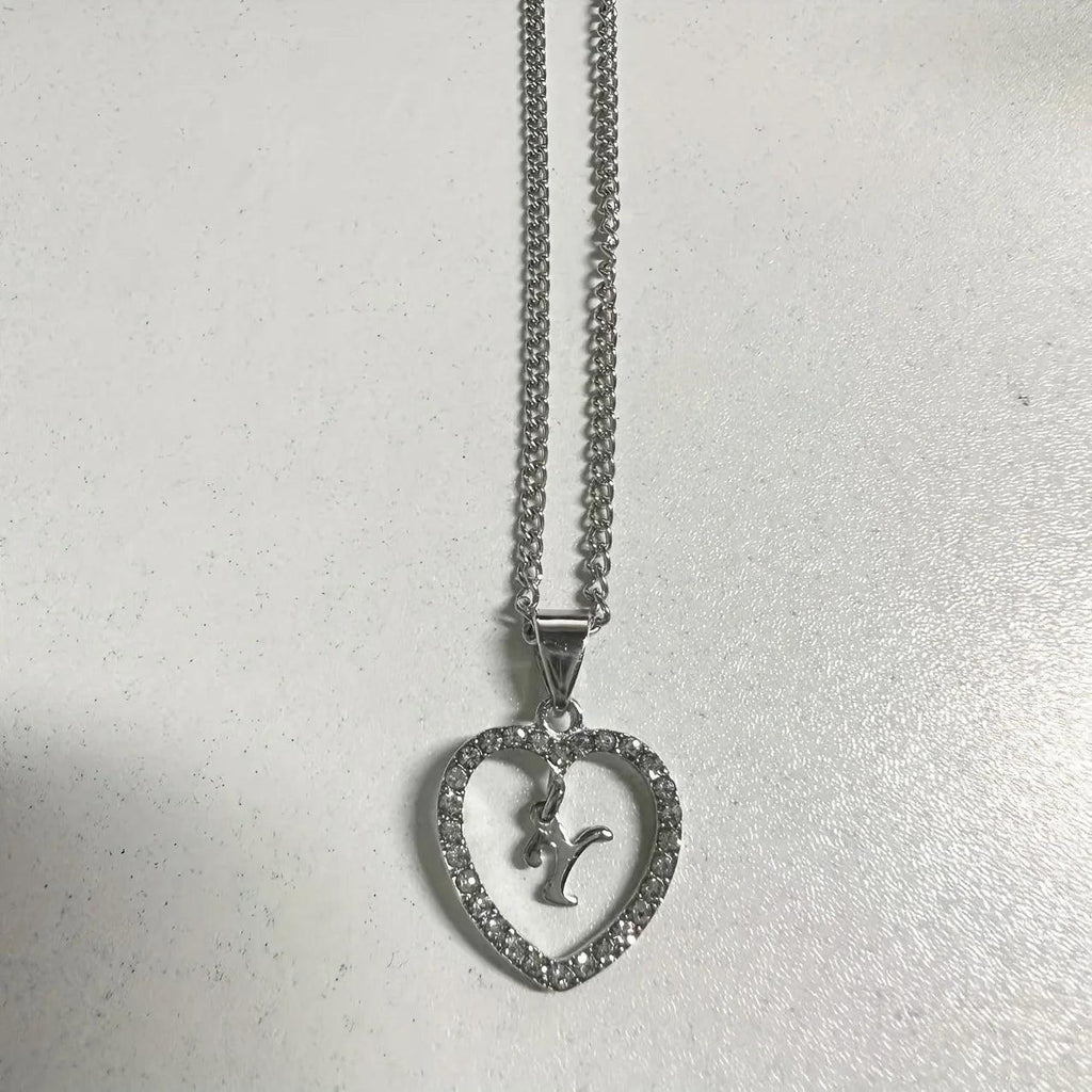 Bohemian Style Heart-shaped Letter Pendant Necklace, Wedding Party Gift For Men And Women,Delicate Gift for Men And Women