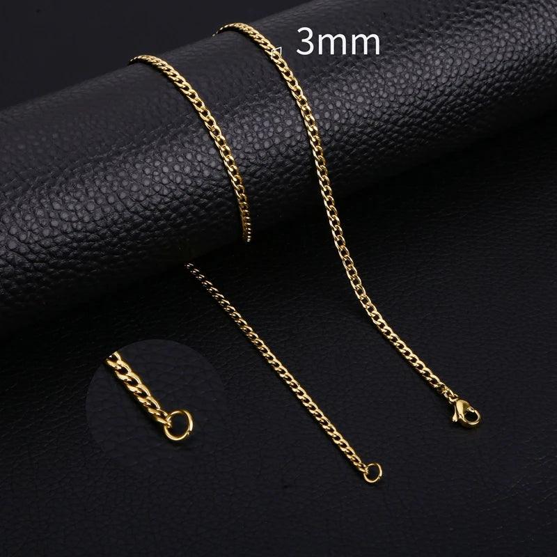 HIYEE NK Cuban Chain for Women Men Necklace Jewelry Gift Classic Style 50 Length For High Polished Non Fade Wholesale Fashion