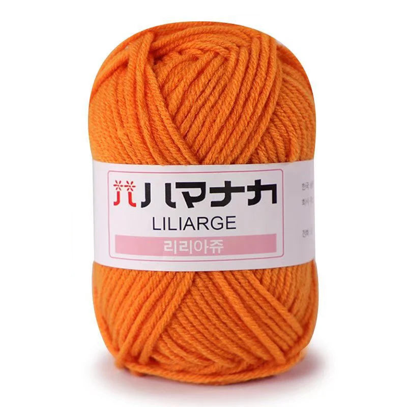 Soft Milk Cotton Knitting Yarn 25g Anti-Pilling High Quality 4ply Crochet Yarn for Scarf Sweater Hat and Doll Craft