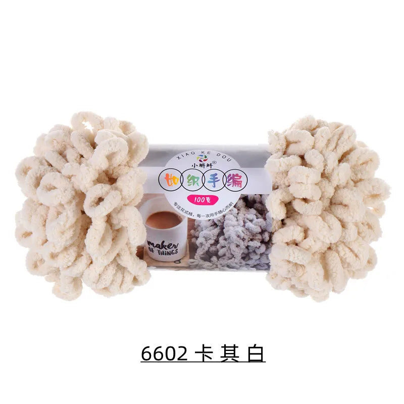 100g 100% Polyester Finger Loops Yarn for Hand-woven DIY Knitting and Crocheting Projects