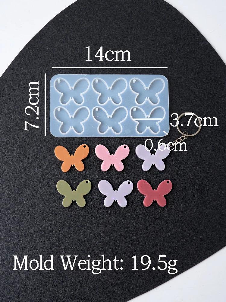 Butterfly Pendant Silicone Mold Epoxy Resin Clover/animal Molds for Gypsum Clay Pendant Jewelry Casting Crafts Mold DIY Keychain