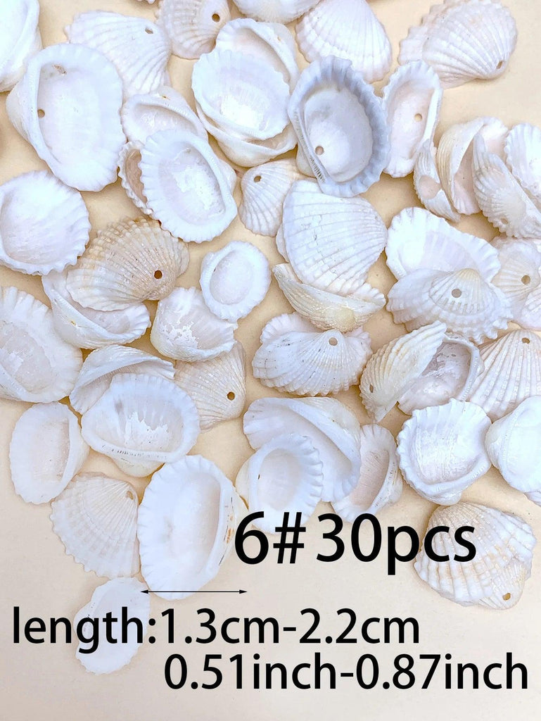 30/60/120pcs natural handmade diy with hole shell suitable for bracelet necklace earrings pendant jewelry accessories