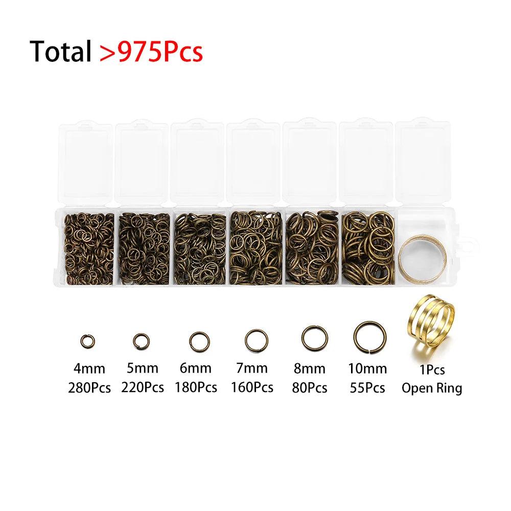 1Box Jewelry Making Kits Lobster Clasp Open Jump Rings End Crimps Beads Box Sets Handmade Bracelet Necklace Findings Supplies