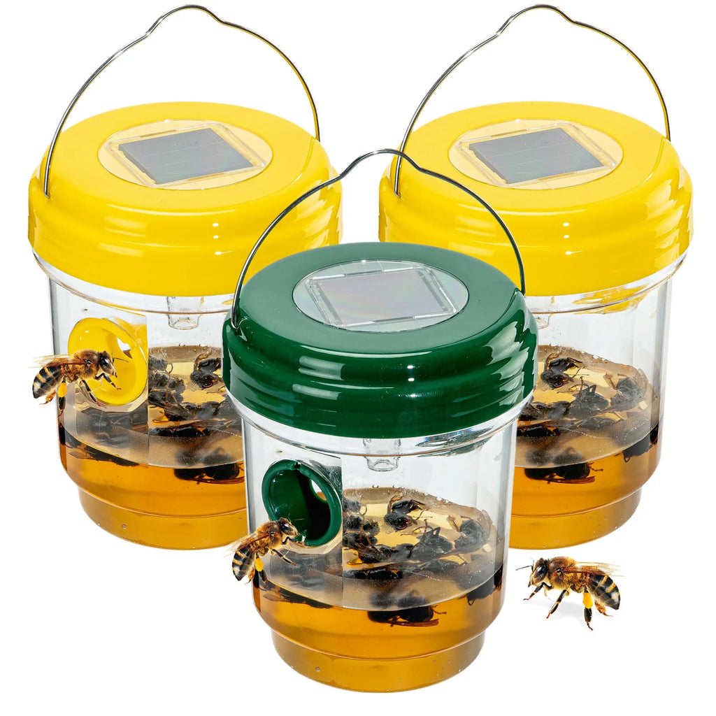 3 packs of Wasp traps Outdoor hanging, Solar Bee Traps, Bumblebee traps, Garden outside bee catchers