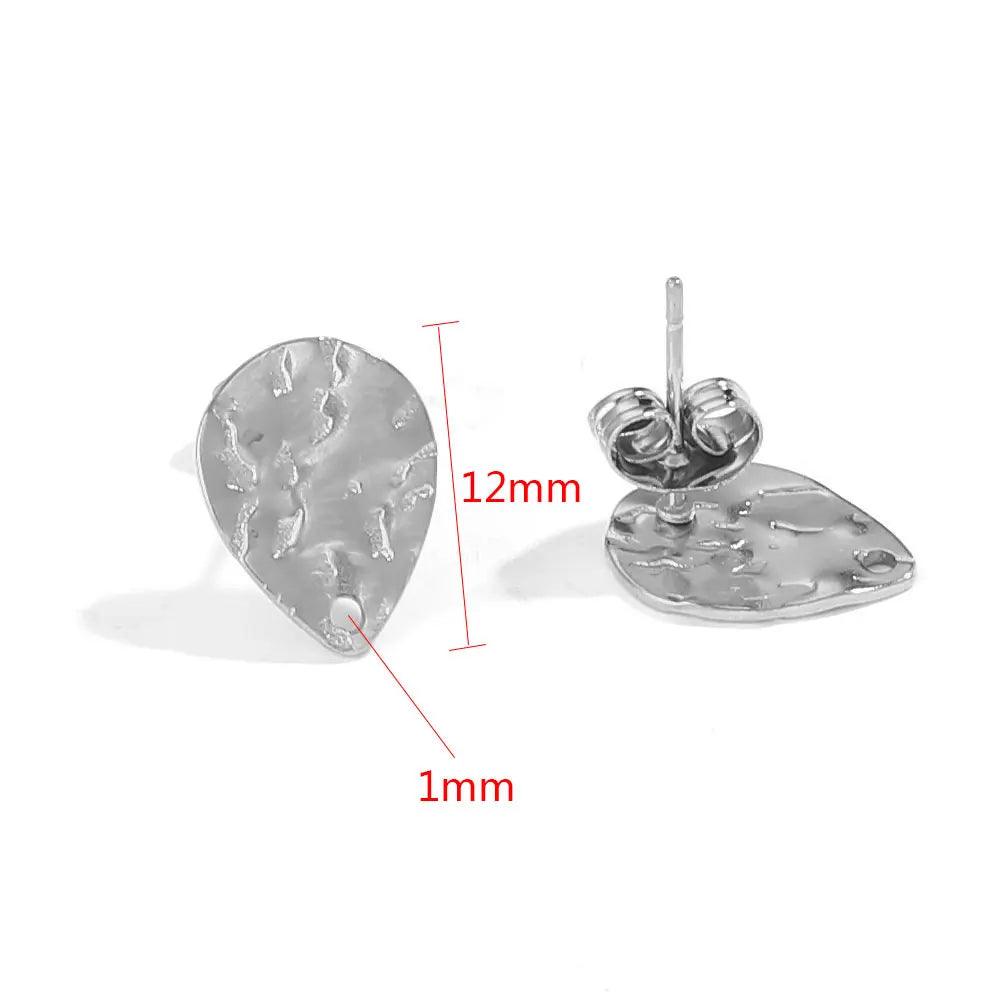 10pcs Stainless Steel Earring Posts with Loop Hole Star Moon Pattern Ear Studs Base for DIY Earring Jewelry Making Supplies