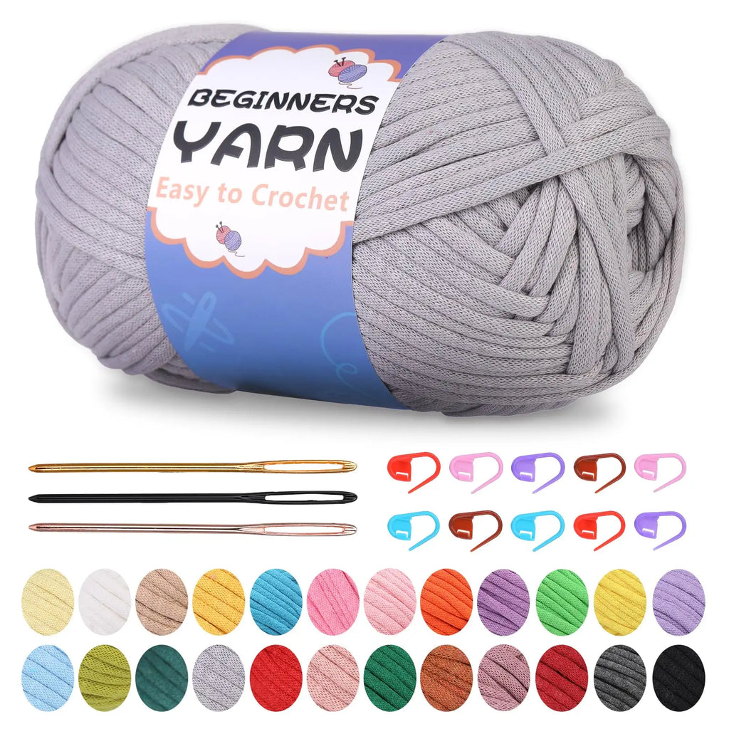 Fenrry 200g Crochet Yarn for Beginners with Stitch Markers