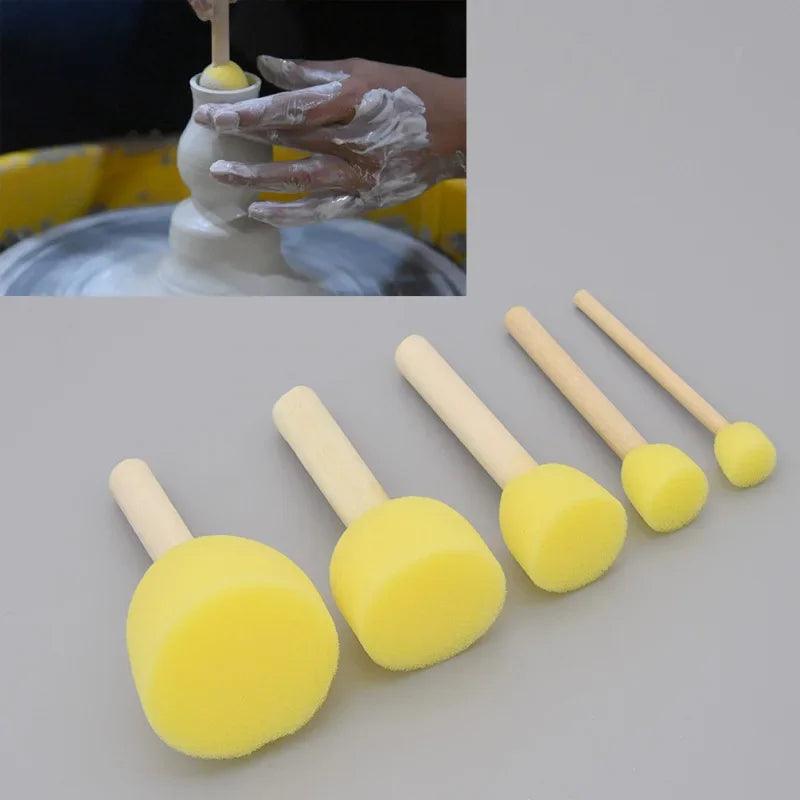 5/30 pieces circular sponge brush set, circular sponge brush for ceramic painting, paint sponge for acrylic painting, Clay tools