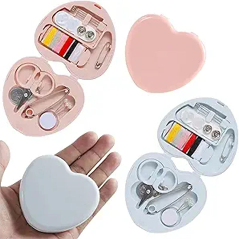 Portable Travel Mini Sewing Kit Buttons Pins Storage Boxes Handmade Sewing Tools Scissor Thimble Needle Threads Box Set