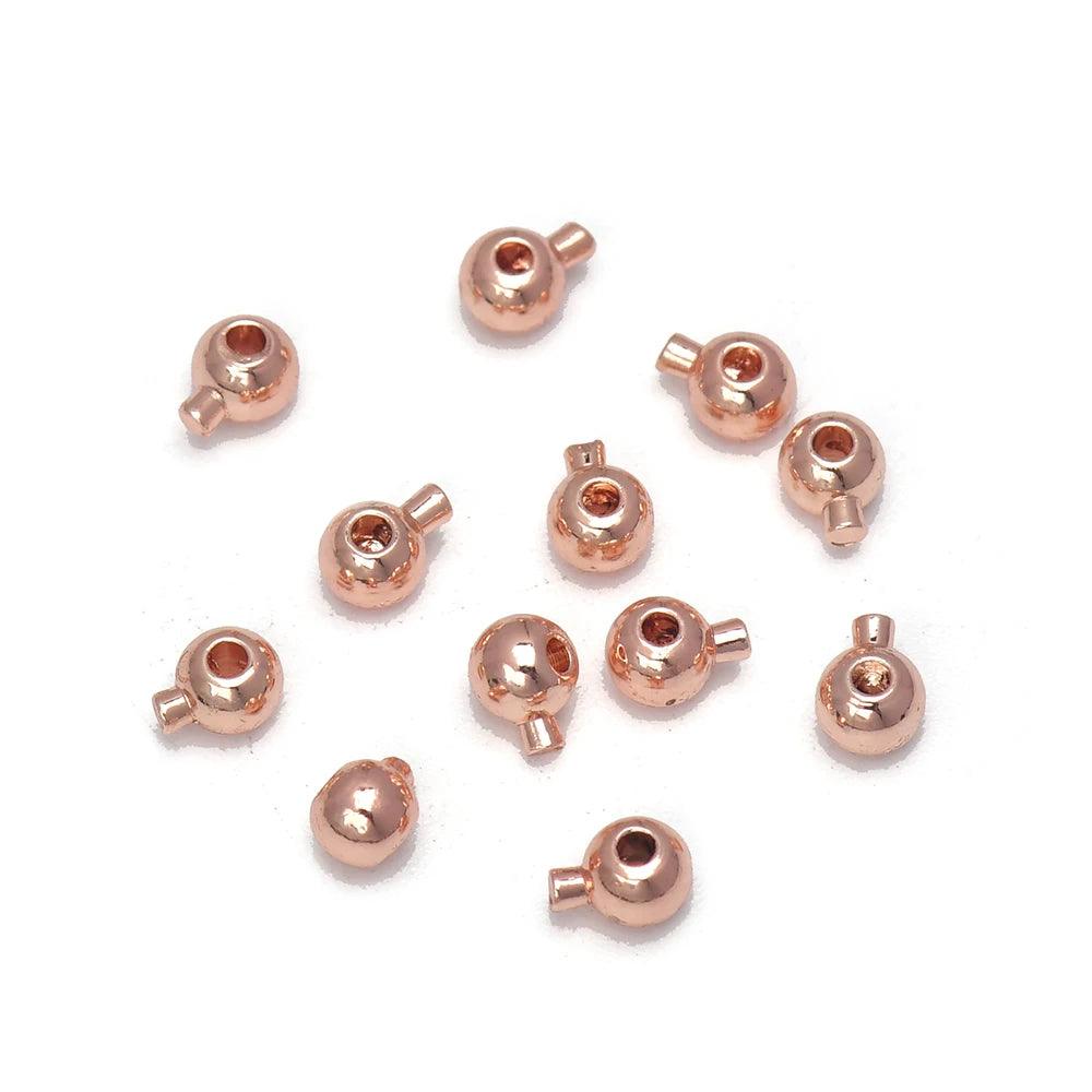 3.2mm Brass Crimp Beads Loose Rondelle Spacer Beads Crimp Charms Accessories For Bracelet Necklace Jewelry Making